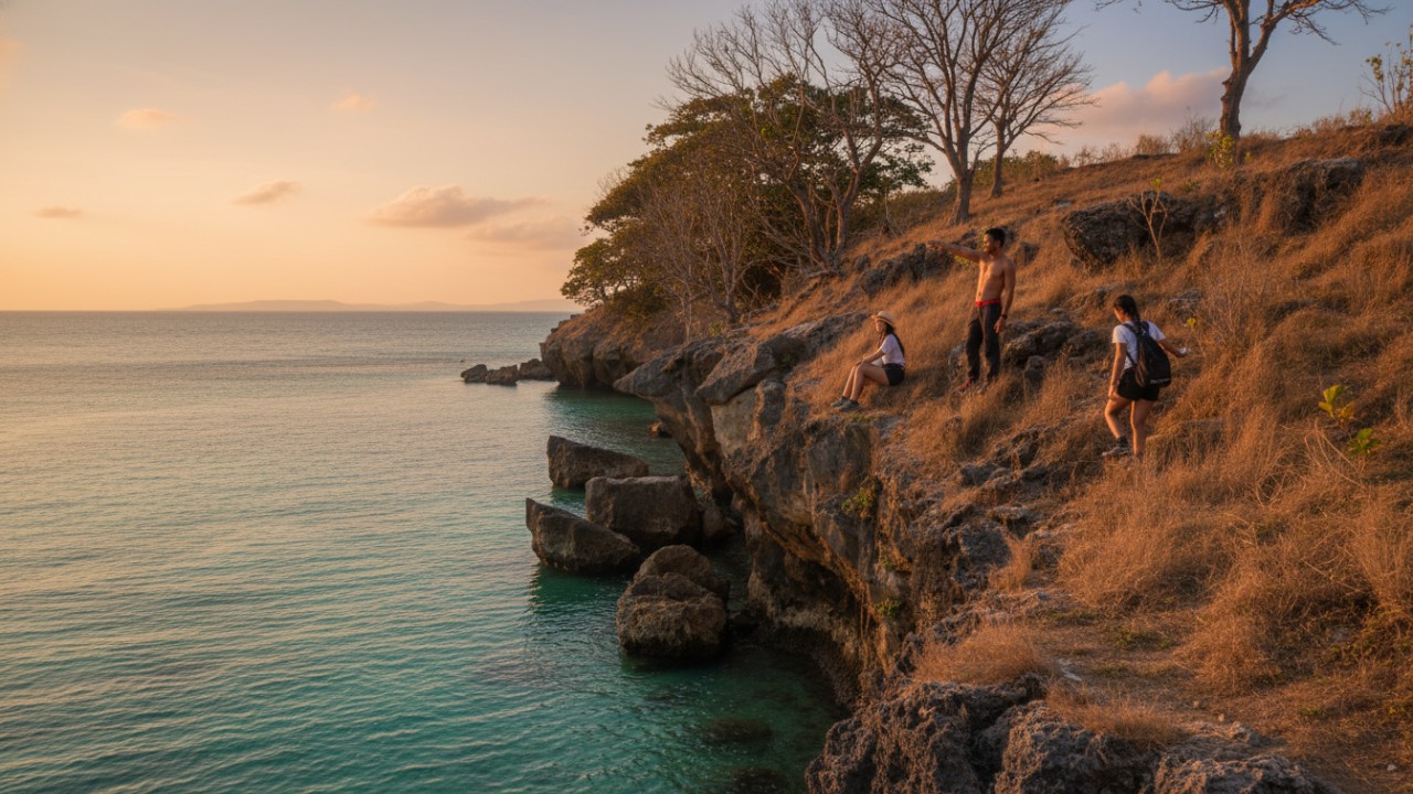 Pulau Tikus Kupang &ndash; visual hamparan laut biru dan suasana tenang yang memanjakan mata.