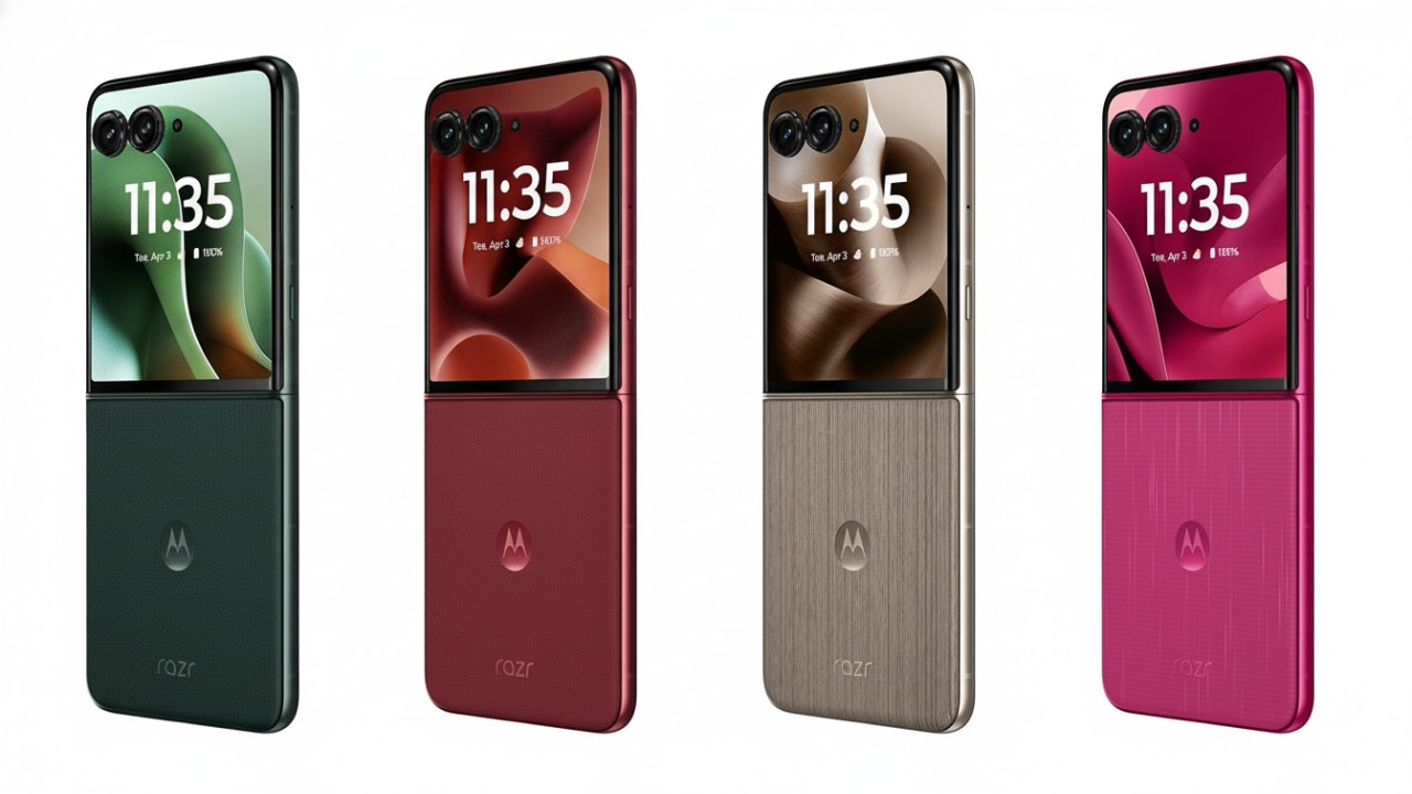 Motorola Razr Ultra Foldable Smartphone tampil elegan dengan lipatan fleksibel&mdash;visual compact yang memikat perhatian.