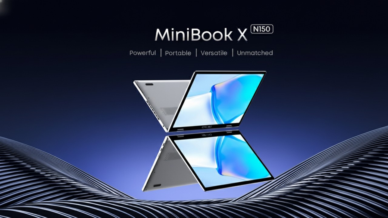 Minibook X 2025 laptop mini convertible dengan visual layar IPS terang untuk produktivitas mobile.
