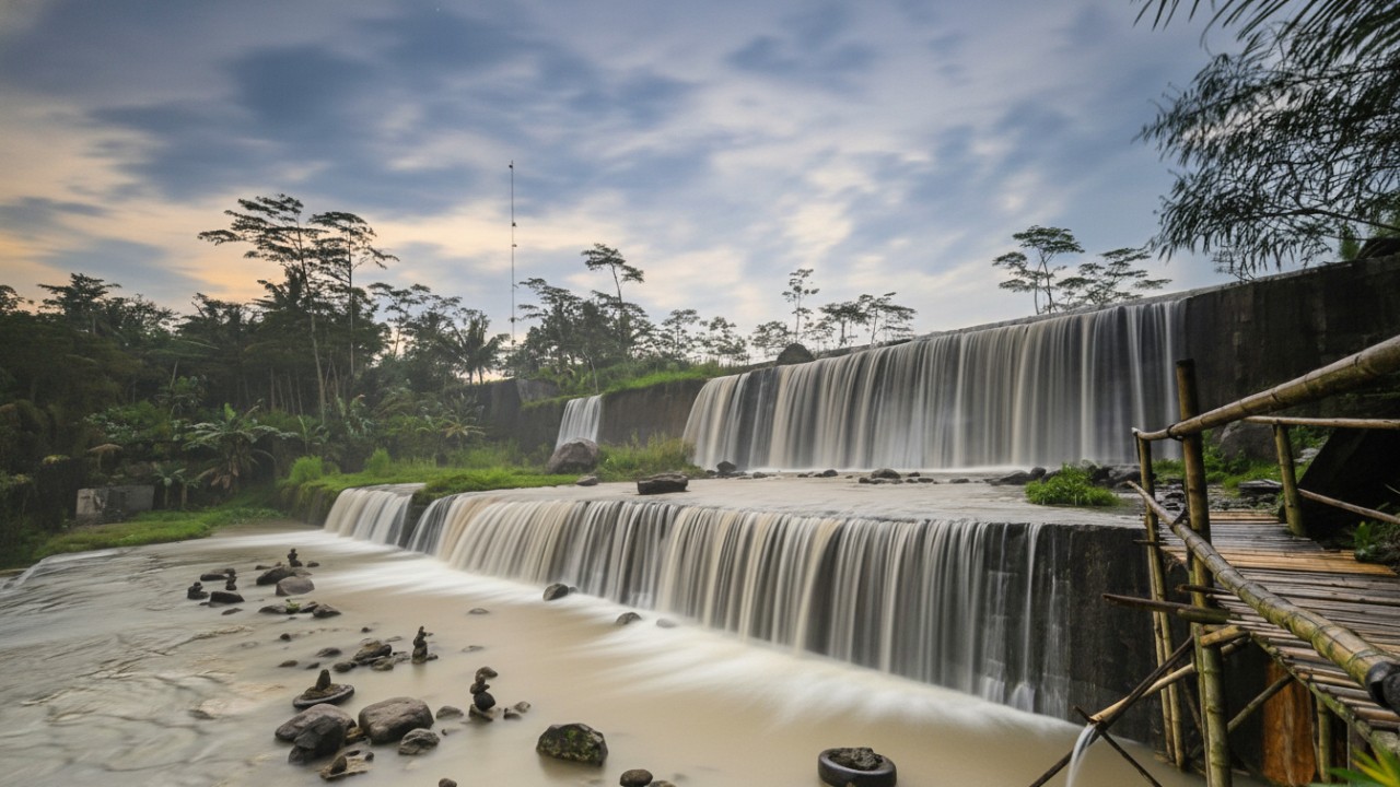 Grojogan Watu Purbo bertingkat enam,