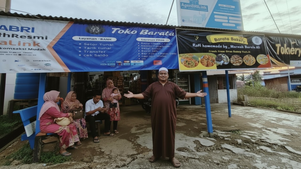 Suasana layanan AgenBRILink di Desa Liangbunyu yang menjadi pusat transaksi warga, mempercepat akses keuangan harian Cess.