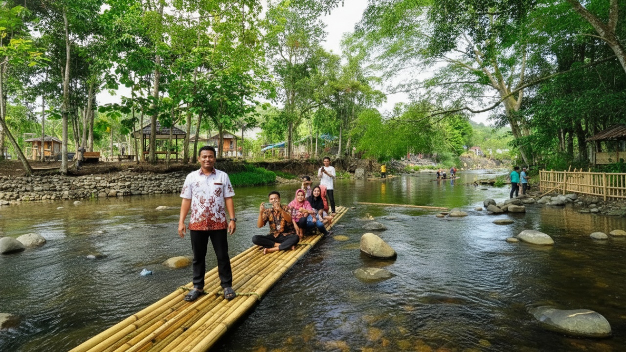 Potret desa wisata Kaltim dengan suasana alami dan akses dasar yang terus dibenahi sebagai upaya meningkatkan kunjungan wisatawan.