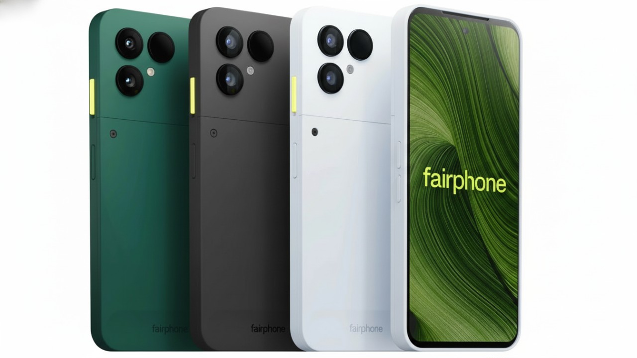 Fairphone 6 5G tampil modern dengan pesan keberlanjutan dan konektivitas 5G yang relevan untuk gaya hidup masa kini.