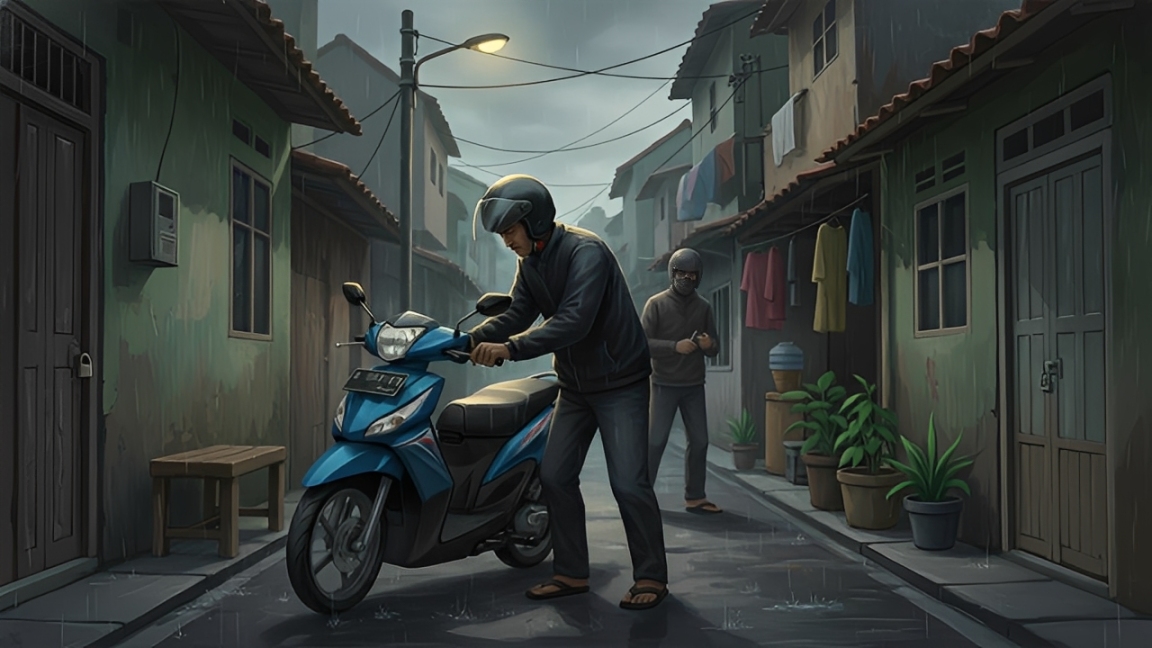 Ilustrasi aksi curanmor di Samarinda.