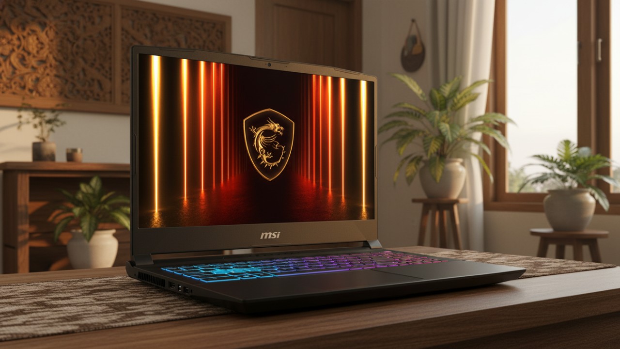 MSI Katana 15 HX tampil sebagai laptop modern yang siap menemani kerja dan aktivitas harian dengan desain tegas.