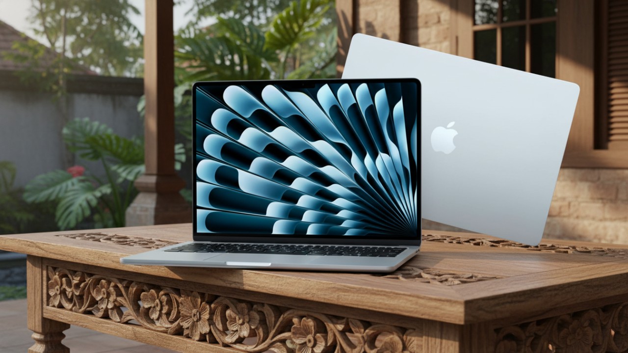 Apple MacBook Air M4 dengan desain tipis dan modern, siap menemani kerja produktif dan mobilitas tinggi sehari-hari.