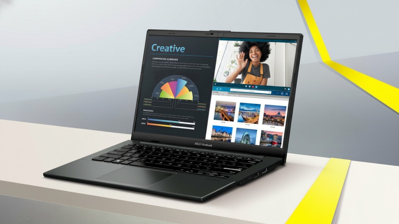 ASUS Vivobook Go 14 dengan desain ringkas dan ringan, menemani aktivitas belajar pelajar dan mahasiswa sehari-hari.