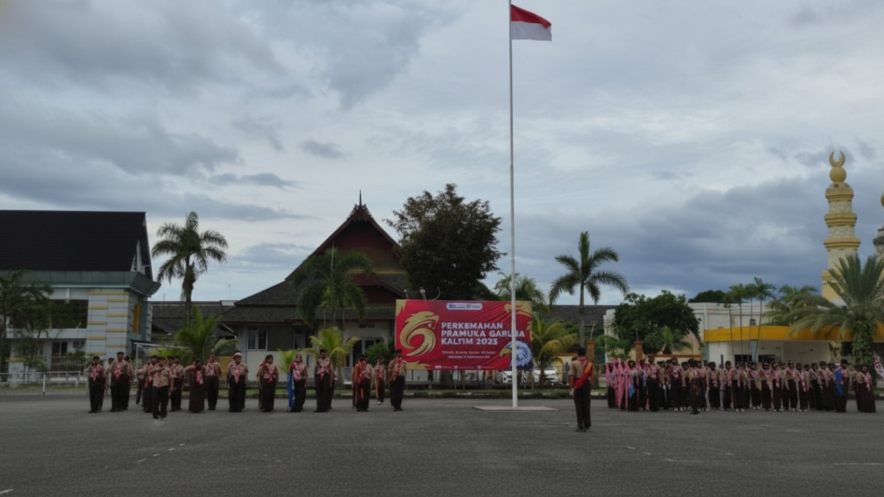 Pramuka Garuda Kaltim berkegiatan di Asrama Haji Balikpapan dengan semangat Garuda Berdaya, Garuda Berkarya.