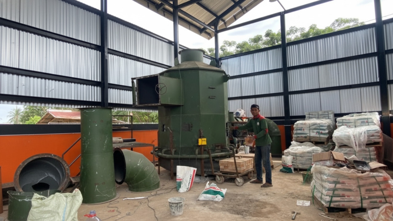 Unit insinerator terpasang di salah satu titik Kota Samarinda, menandai progres pengelolaan sampah berbasis teknologi.