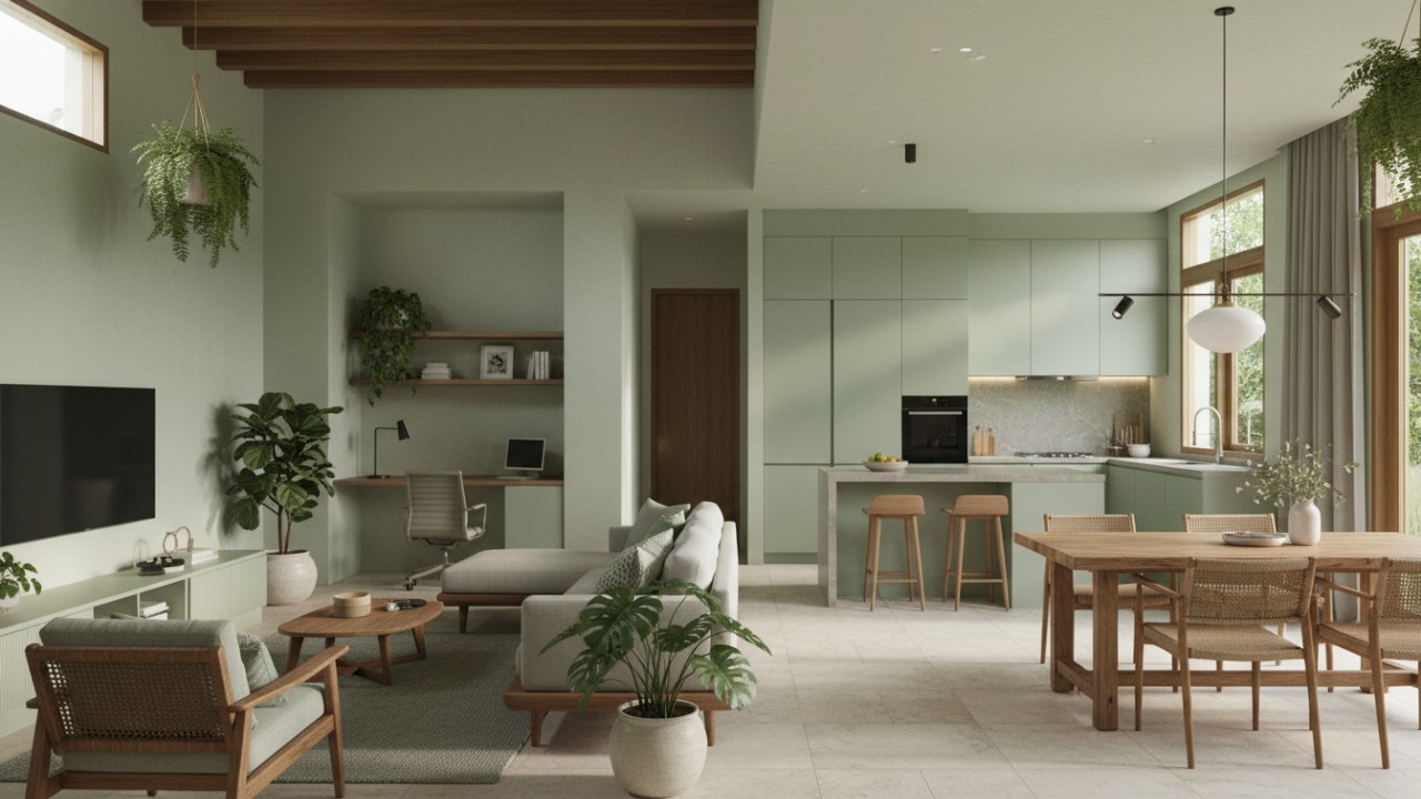 Hijau Lembut untuk Desain Rumah Minimalis Modern