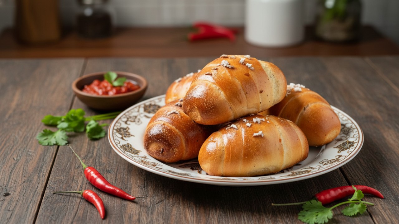 Salt Bread ala Korea dengan tekstur renyah di luar dan lembut di dalam, tampil menggoda dengan varian garlic dan truffle.