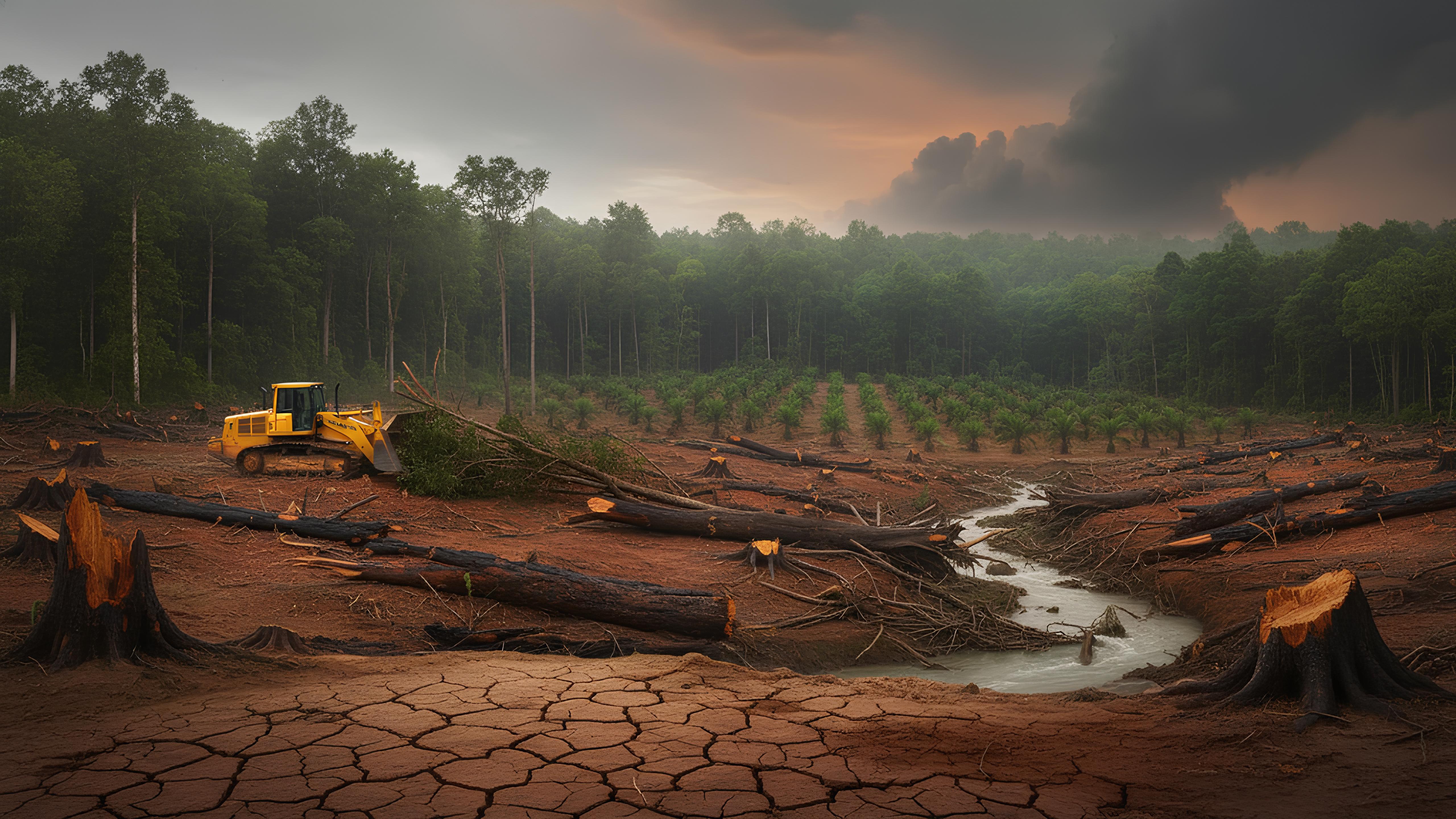 Ilustrasi pembukaan lahan ilegal di Hutan Lindung Sungai Wain, Balikpapan, yang berpotensi memicu bencana alam.
