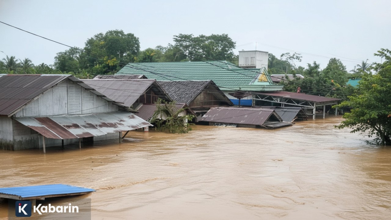 Kondisi rumah warga di Balangan terendam banjir bandang