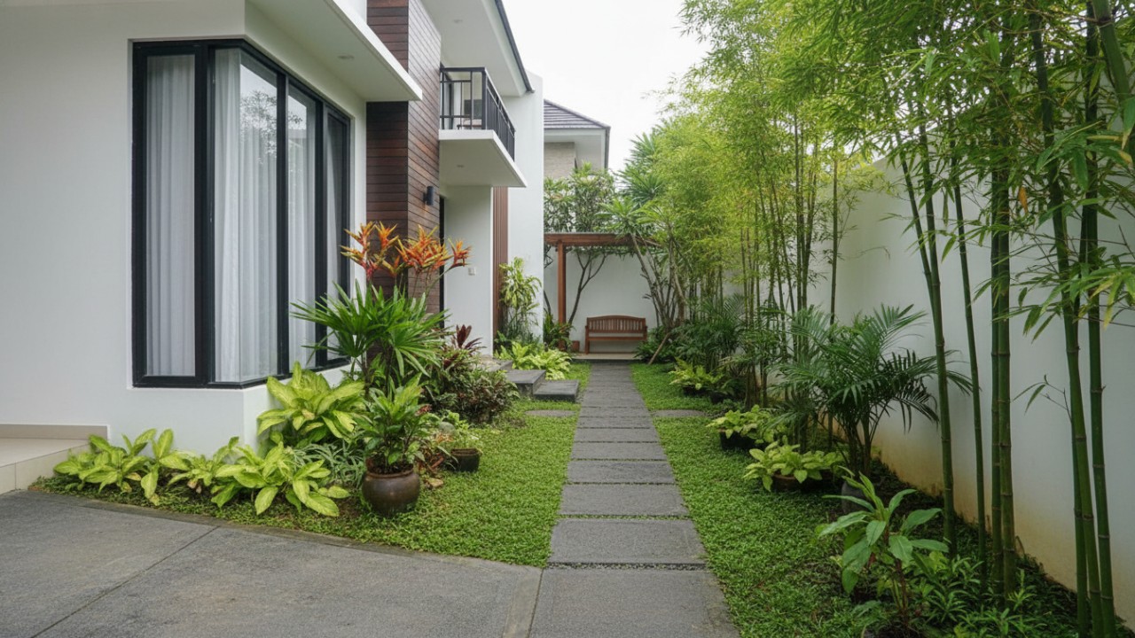 Rumah Minimalis Lebih Bernapas dengan Sentuhan Kebun Linear