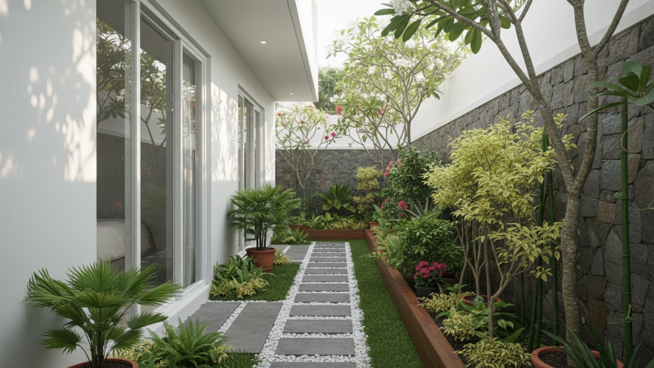 Sisi Rumah Jadi Koridor Hijau, Konsep Kebun Linear yang Relevan di 2026