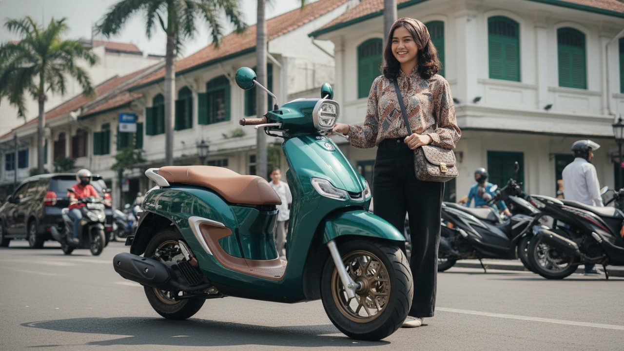 Tampilan Honda Stylo 160 dengan desain retro modern dan nuansa premium yang langsung mencuri perhatian di jalan.