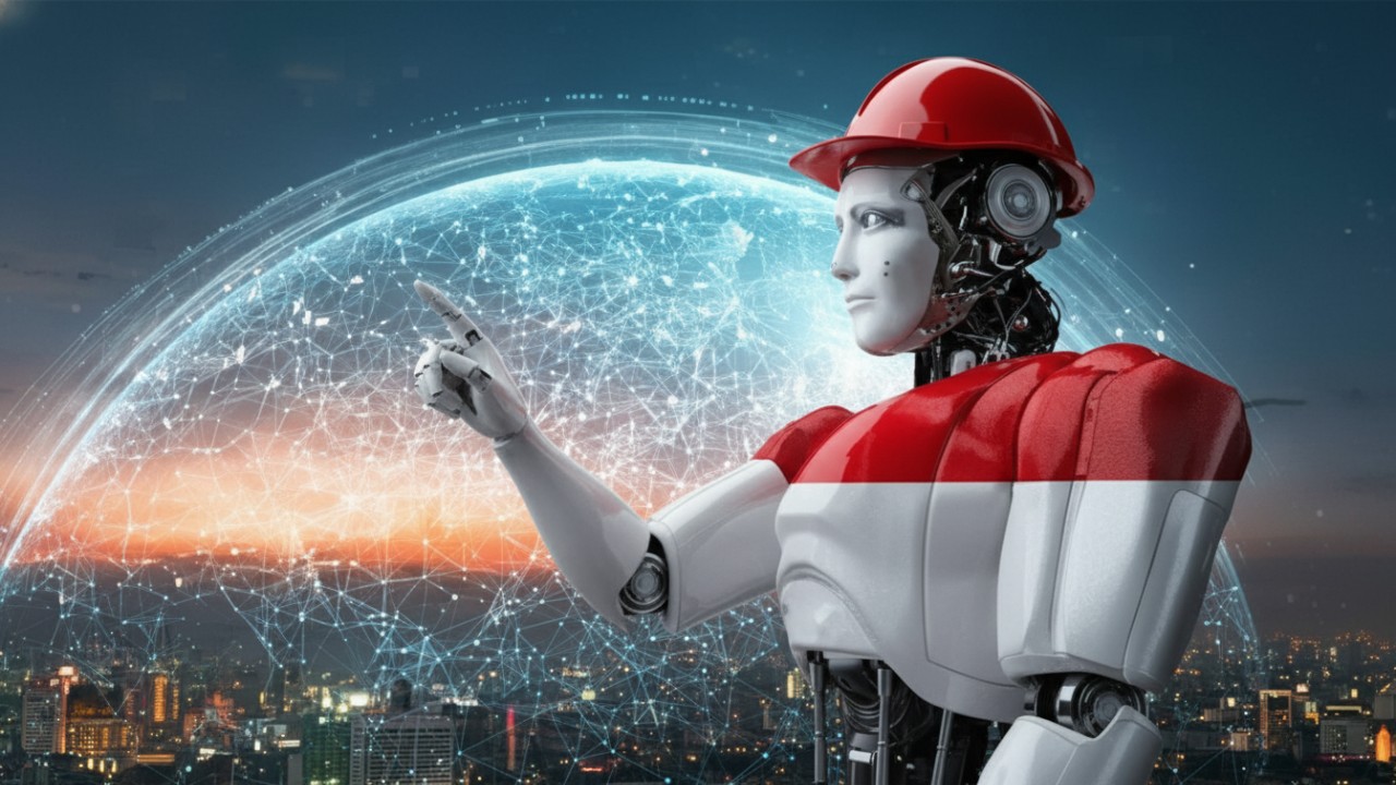 Ilustrasi penggunaan teknologi AI dalam aplikasi digital Indonesia yang mendukung layanan sehari-hari masyarakat.