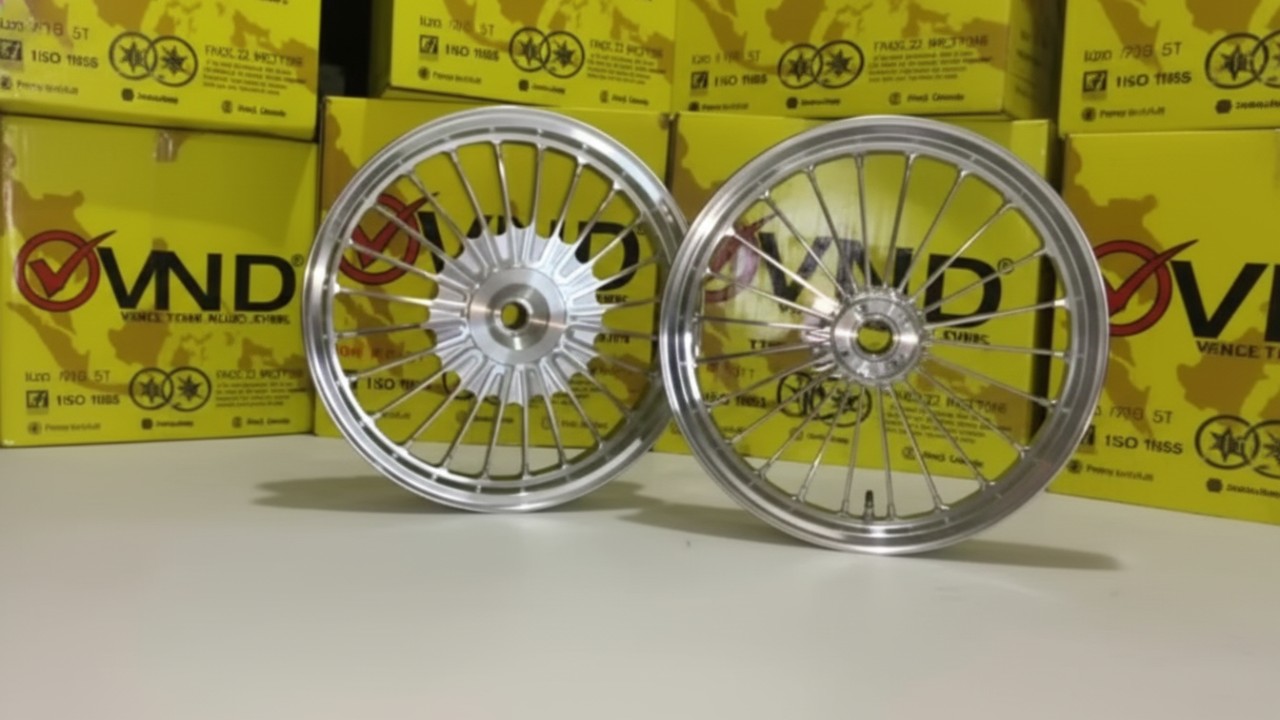 Tampilan velg VND Raceline P24 dan disc brake AK 111 Race untuk motor matic populer, resmi dari VND Racing.