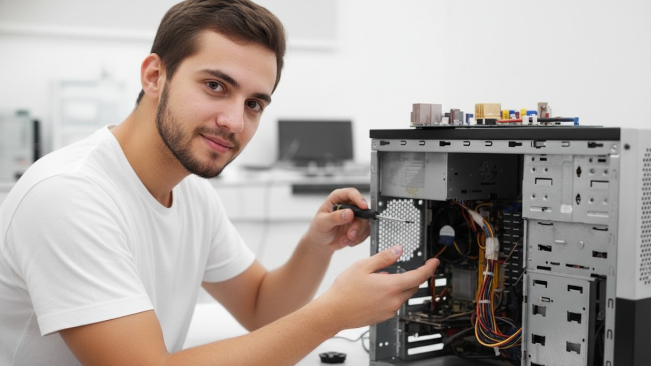 Proses perakitan PC gaming dengan komponen lengkap dan manajemen kabel rapi untuk performa optimal.