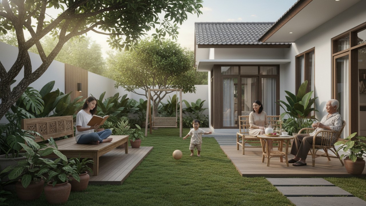 Ruang Hijau yang Hidup dari Rutinitas Penghuni Rumah