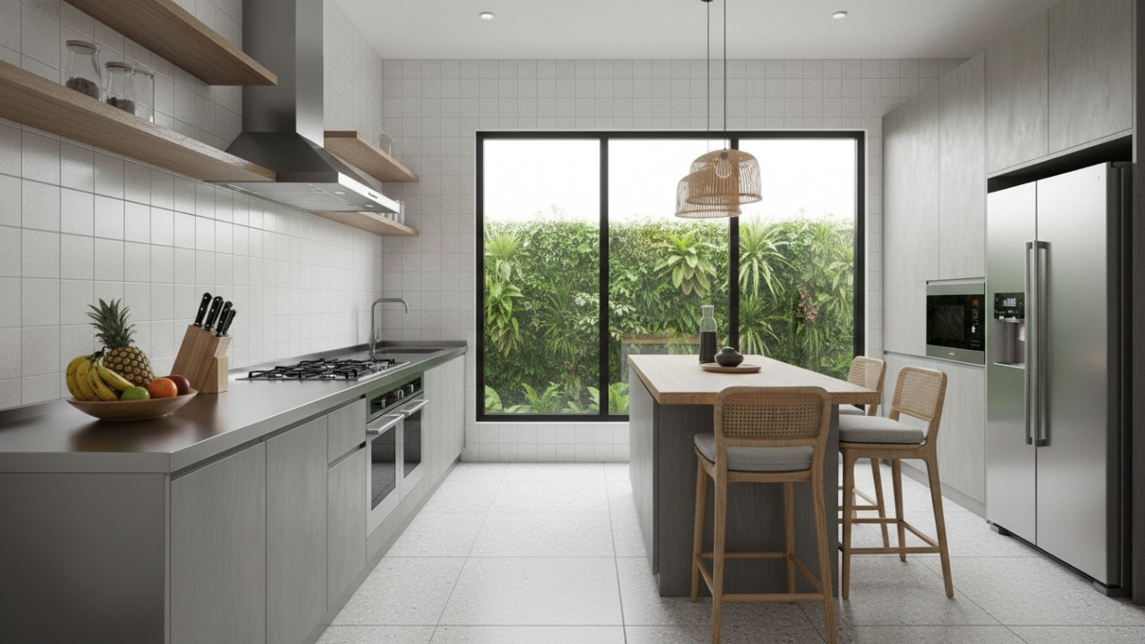 Stainless Steel Matte Anti Sidik Jari Profesional dan bersih visual.