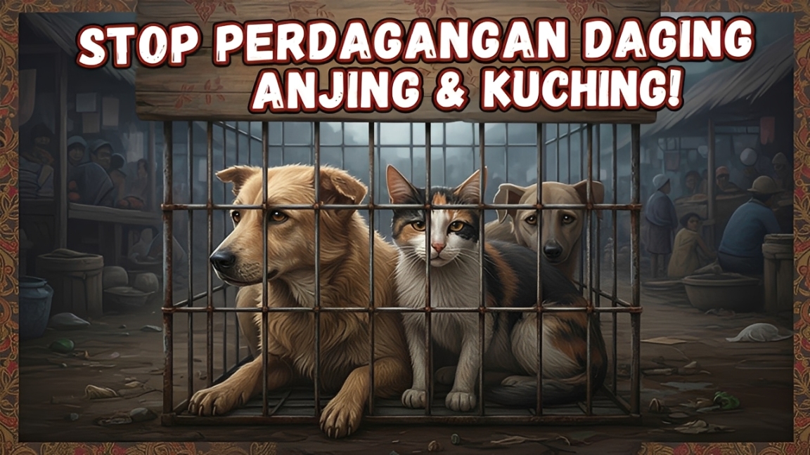 Ilustrasi larangan perdagangan daging anjing dan kucing.
