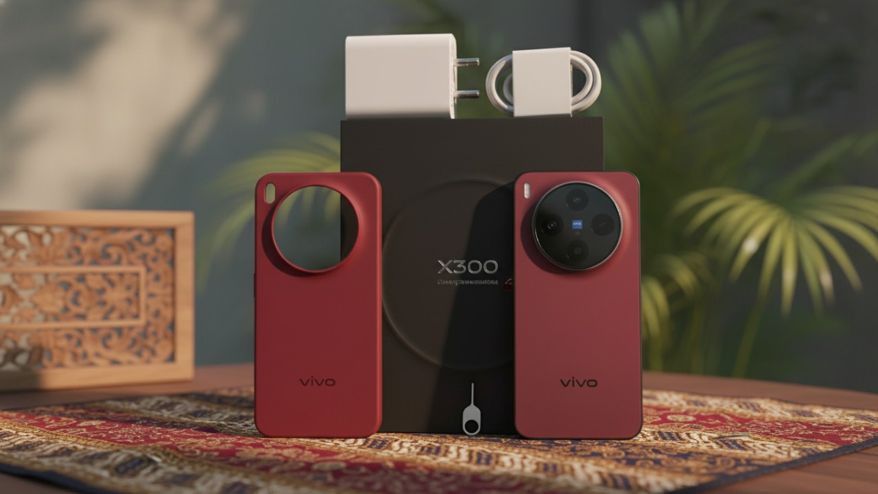 Tampilan belakang Vivo X300 Ultra dengan modul kamera bundar besar dan desain logam datar yang menegaskan karakter flagship.