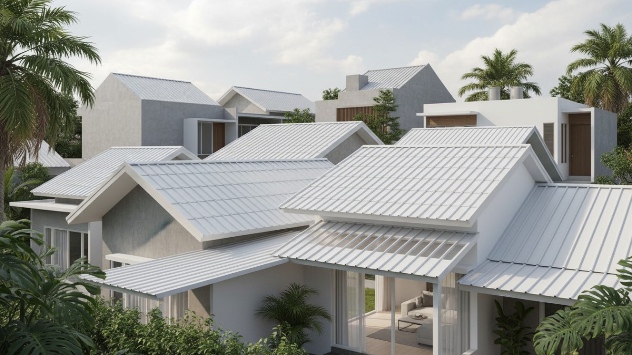 Atap gelombang uPVC terbuat dari bahan turunan PVC