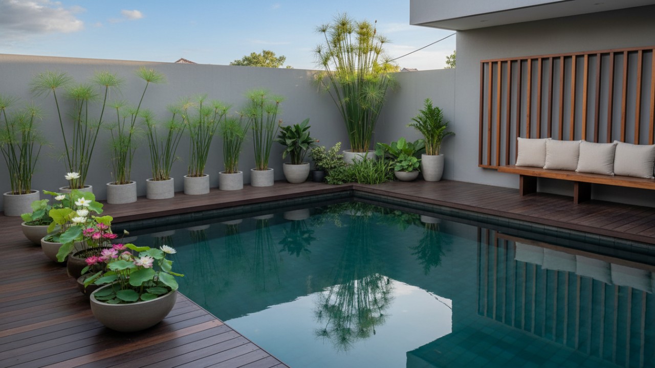 Kolam Renang Sudut Tanaman Minimal Jadi Favorit Desain Rumah 2026?
