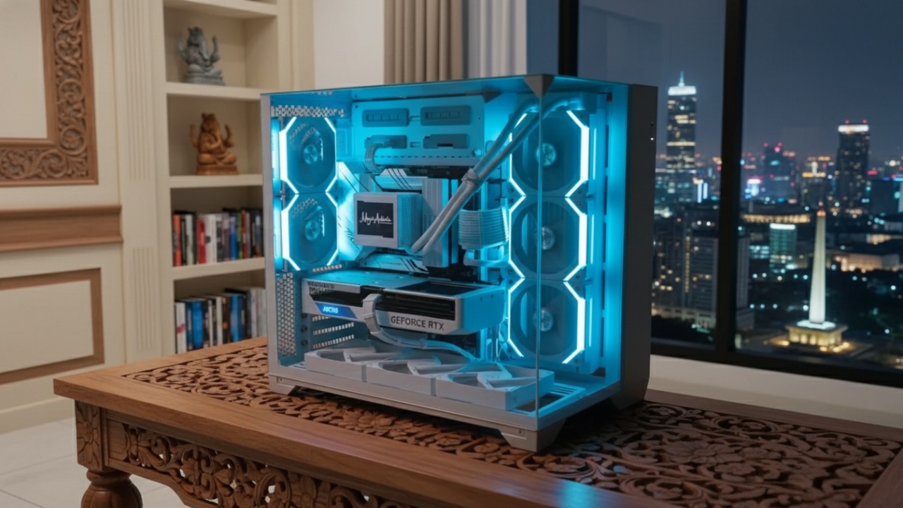 Ilustrasi jajaran PC gaming 2026 dengan fokus performa 4K dan 8K untuk gamer dan kreator.