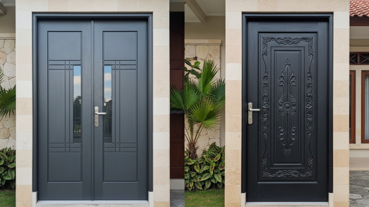 Cotoh Pintu Aluminium dan baja