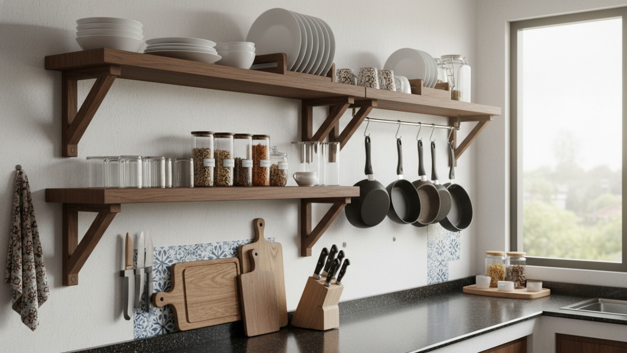 Rak dapur dinding minimalis