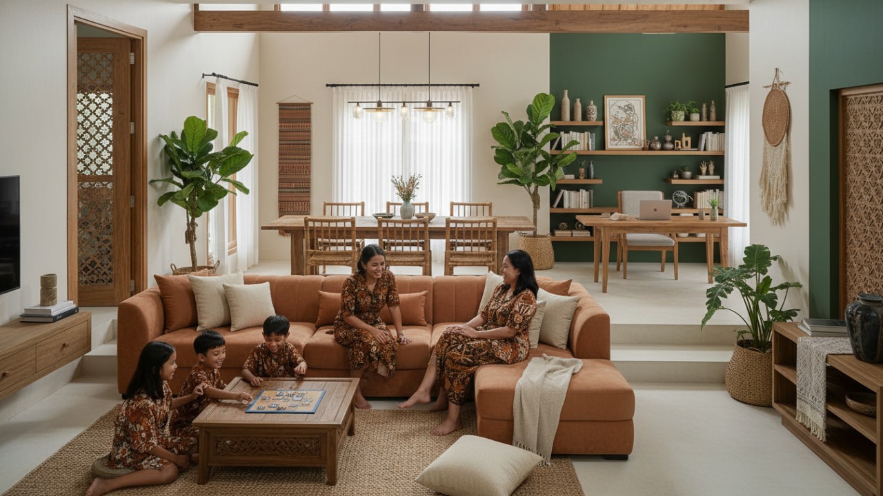 Sofa memberi kenyamanan bagi sosialisasi keluarga