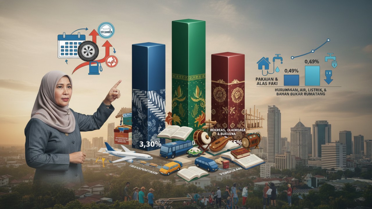 Ilustrasi Inflasi Balikpapan 2025 menunjukkan tren stabil dengan kontribusi sektor jasa dan transportasi.