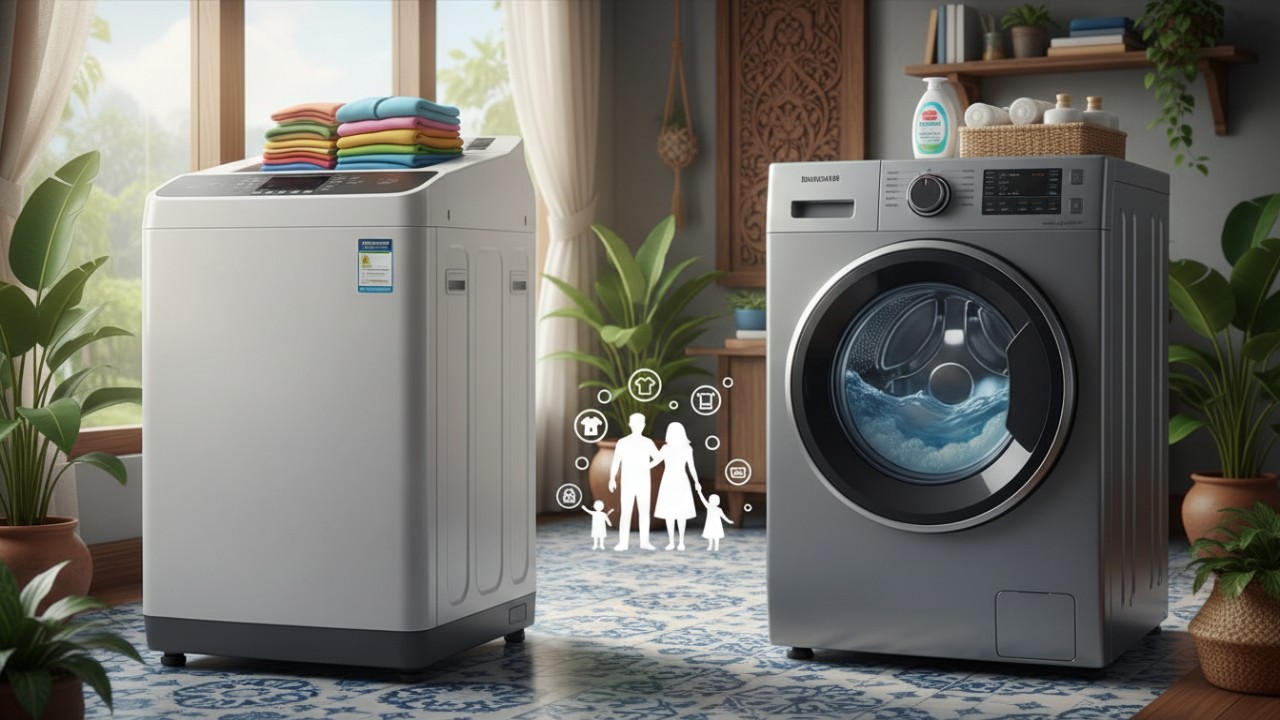 Mesin cuci top loading dan front loading, pilihan mesin cuci terbaik sesuai kebutuhan keluarga dan ruang rumah. Temukan mesin cuci yang pas untuk kamu!
