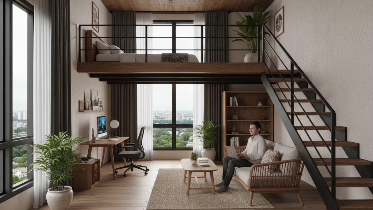 Menambah ruang mezzanine untuk ruang tidur di ruang terbatas