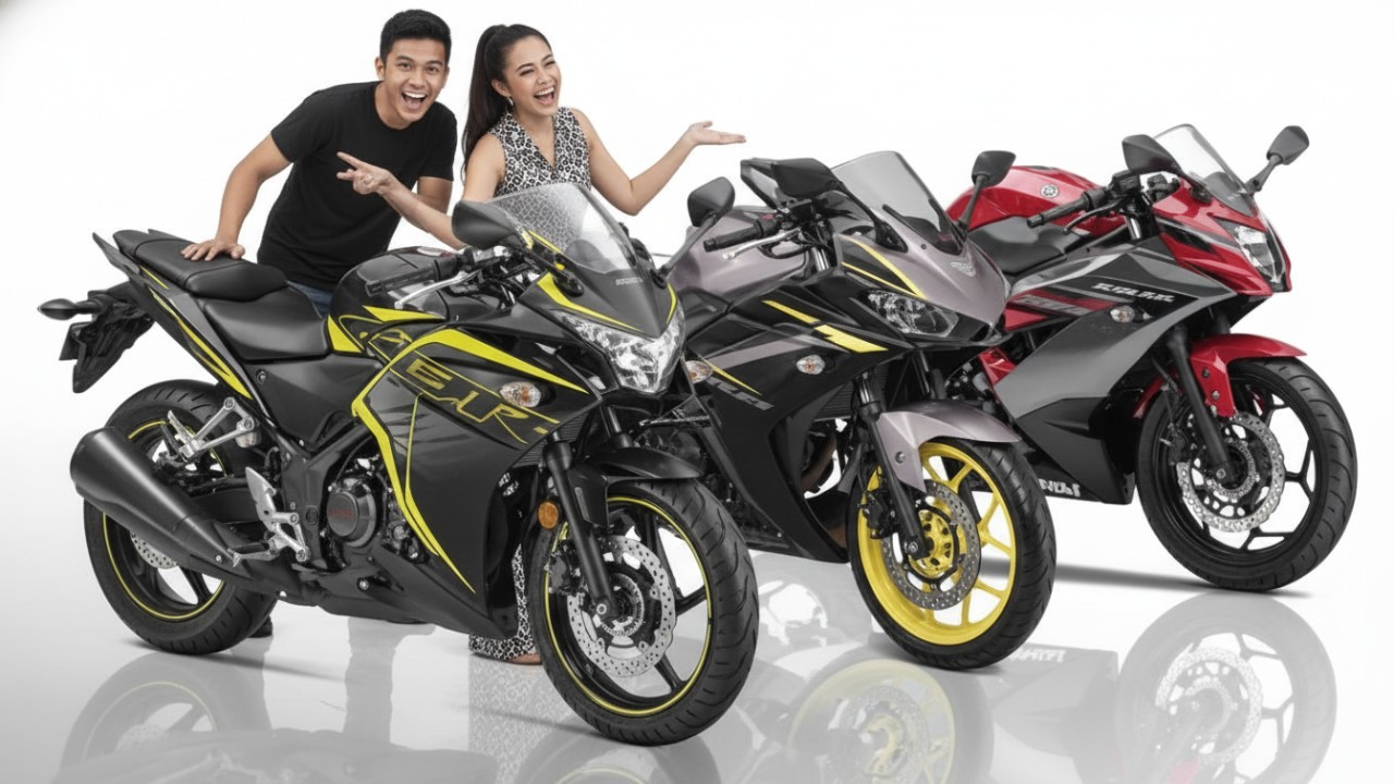 Deretan motor sport 150cc dan 250cc populer di Indonesia dengan desain sporty dan performa khas masing-masing merek.