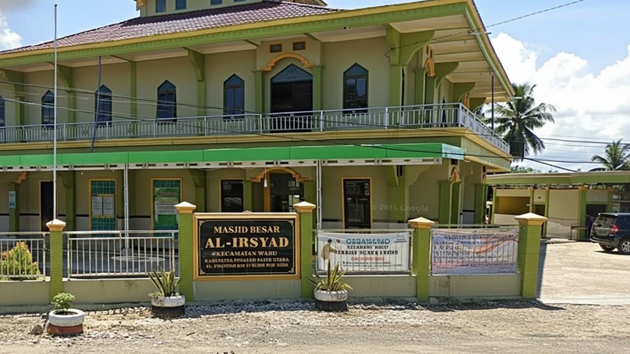 Masjid Besar Al-Irsyad Waru yang menjadi pusat perhatian terkait polemik tata kelola marbut.