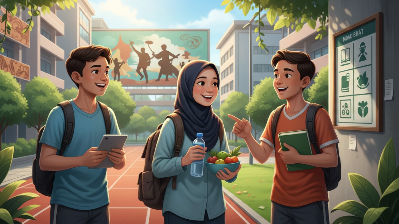 Ilustrasi remaja aktif berolahraga dan menjaga pola hidup sehat untuk masa depan lebih berkualitas.