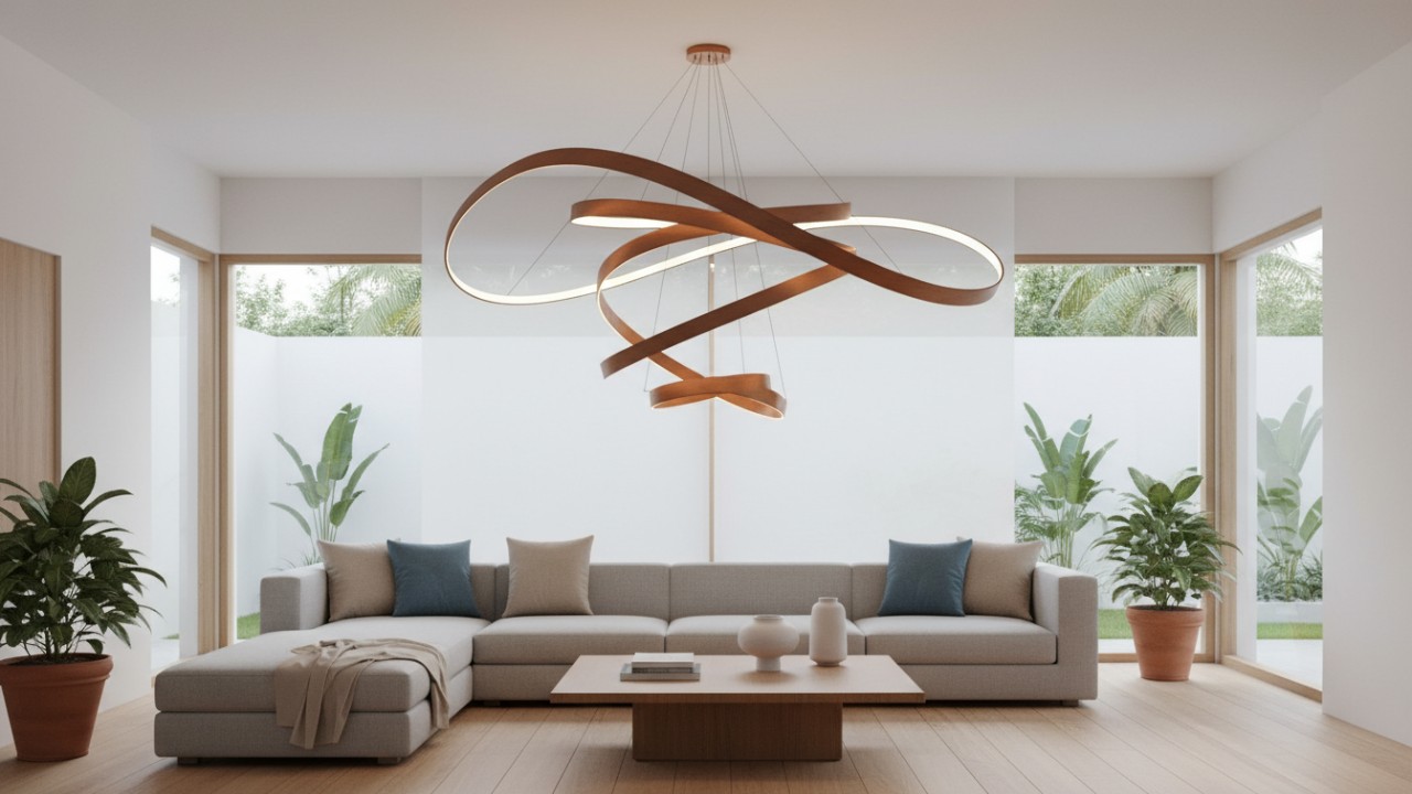 Lampu gantung modern diruang tamu