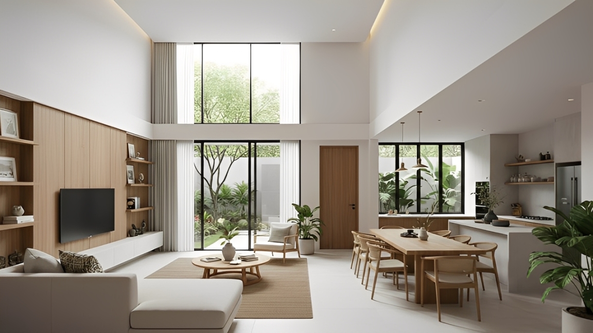 Desain rumah minimalis 2026 konsep open space.