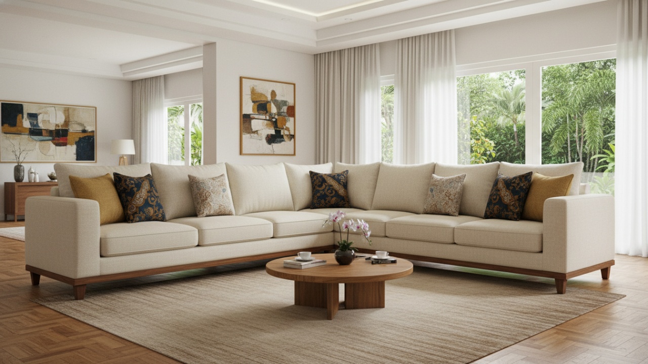 Sofa minimalis berbentuk L