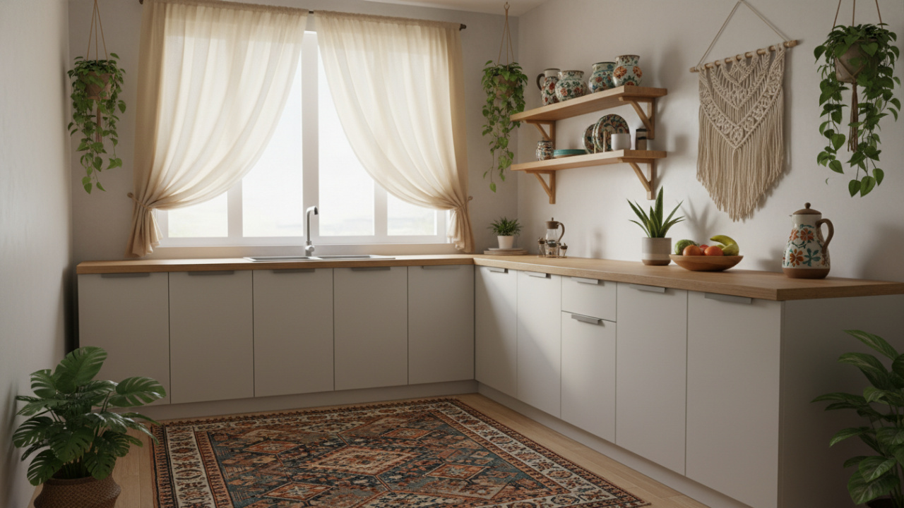 Dapur bergaya bohemian
