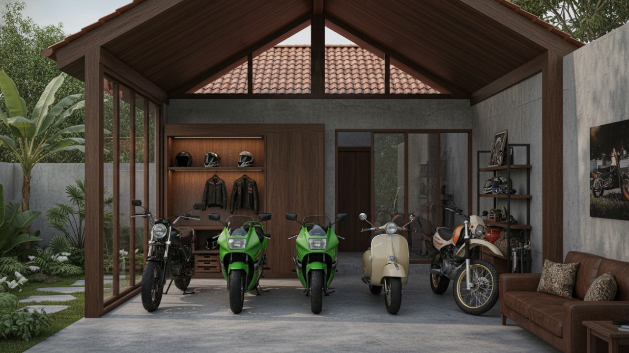 parkiran motor yang bagus dan nyaman