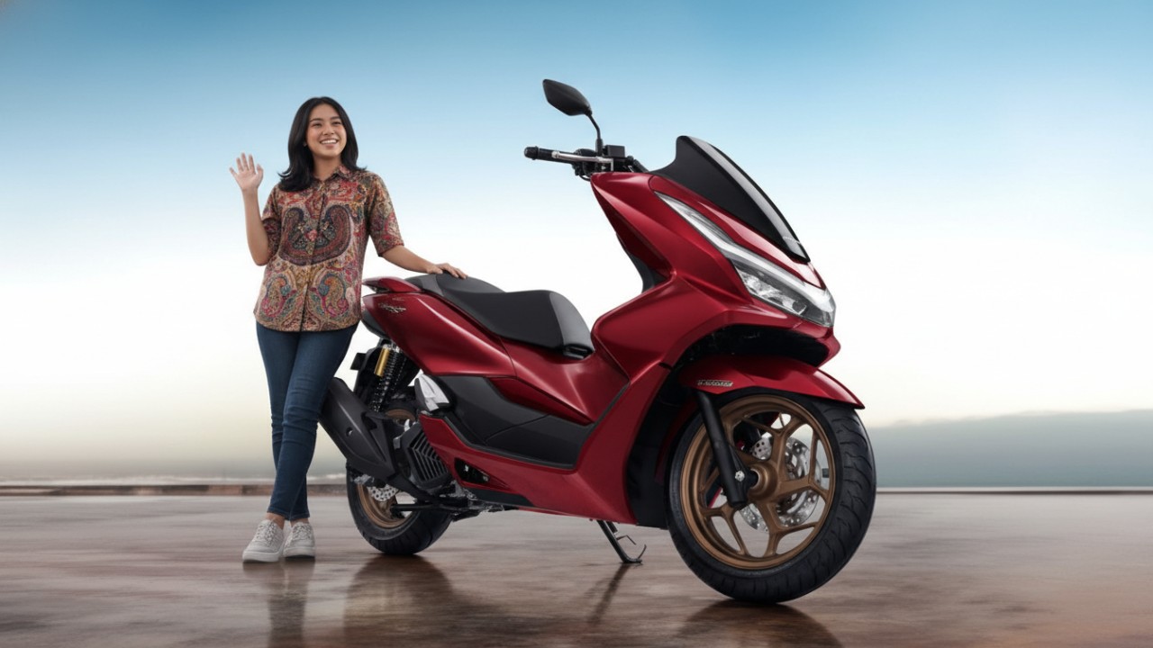 Honda PCX 160 tampil elegan dengan panel TFT dan desain premium, memberi gambaran skutik modern yang nyaman dan terhubung.
