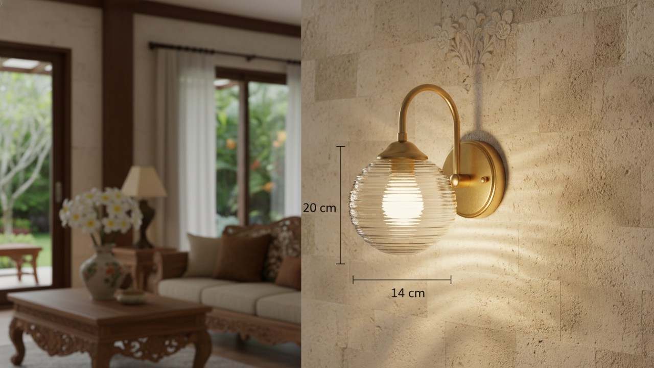 Supra Lampu Dinding Modern Gold Aquanteq Glass