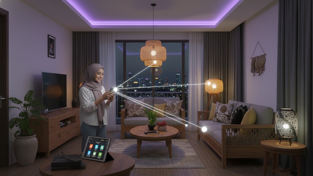 Lampu yang dapat diatur melalui smartphone