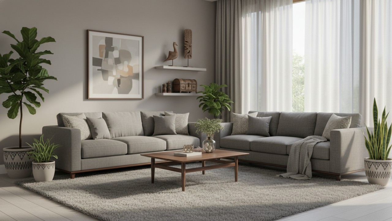 cat tembok rumah minimalis warna soft gray pada rumah minimalis