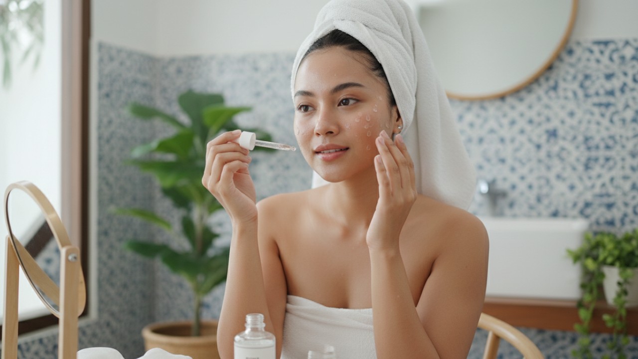Perawatan wajah menggunakan Serum