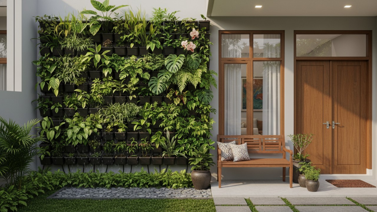 halaman depan rumah minimalis agar tetap terlihat hujau